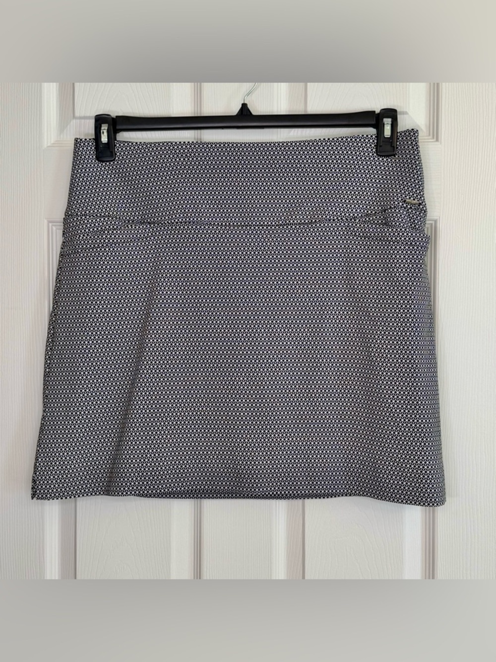 Black & White Geometric Print Casual Activewear Gold Pickleball Skirt/Skort XL